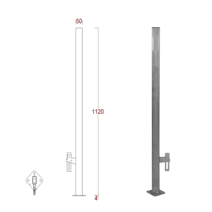 Poteau standard pour garde-corps grillagé